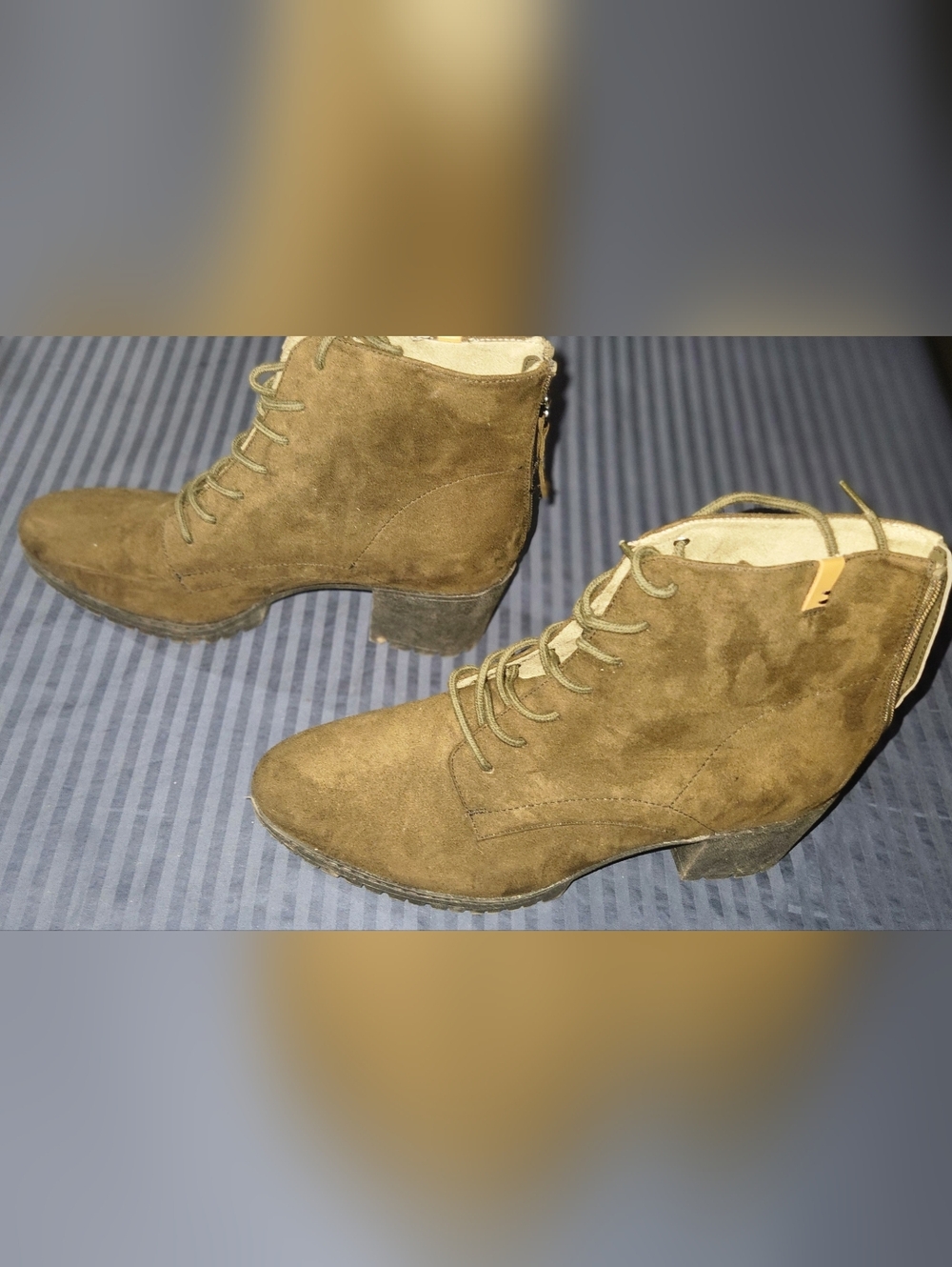 Dr. Scholls Women's Lace-Up  Microsuede Ankle Boots - Brown Size 9.5